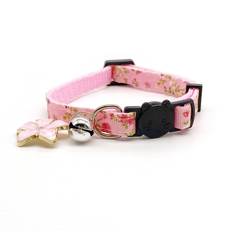 Breakaway Cat Collar with Bell, 4 Pack Safety Adjustable Cat Collars with flower