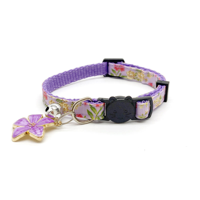 Breakaway Cat Collar with Bell, 4 Pack Safety Adjustable Cat Collars with flower