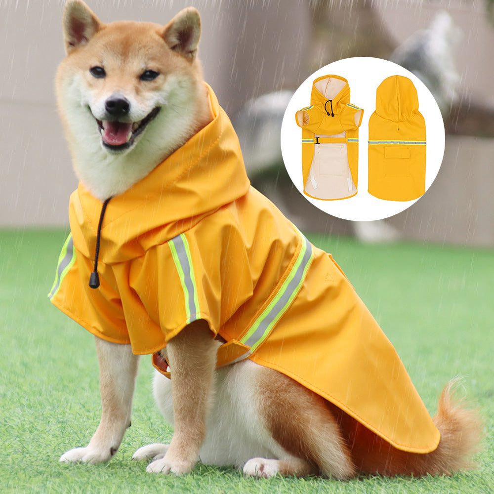 Dog Raincoats for Large Dogs with Reflective Strip Hoodie,Rain Poncho Jacket for Dogs